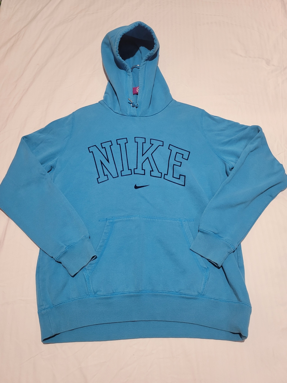 Nike Turquoise Blue Arch Logo Pullover Hoodie